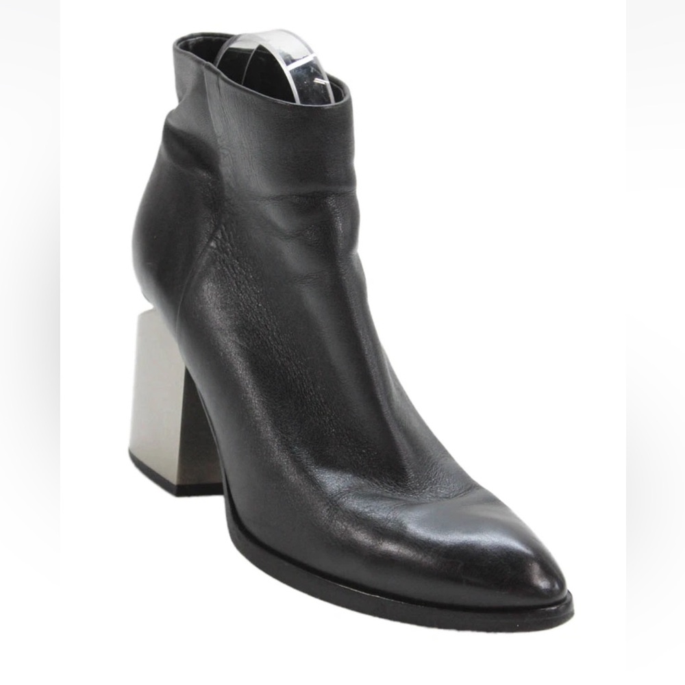 Alexander Wang Black Ankle Boots with Silver Heel